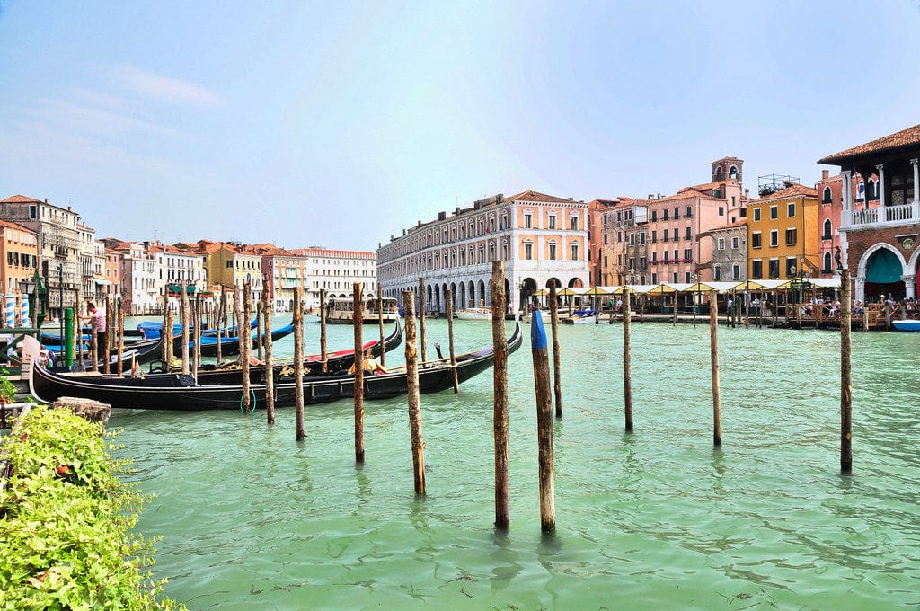 Gondolas on a Venice canal